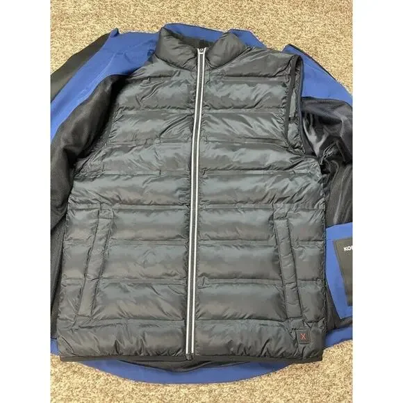 Michael Kors Mens Commuter 3 In 1 Jacket Blue Stretch Water Repellent S New